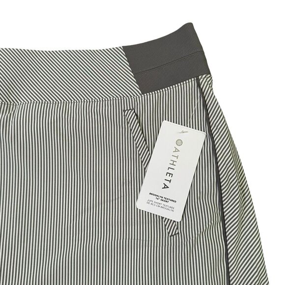 NWT Athleta Brooklyn‎ Textured 16" Skort Size 26 Gray Striped - Picture 2 of 7